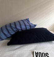 やさしく整う コットンストライプ枕カバーセット（2枚組）