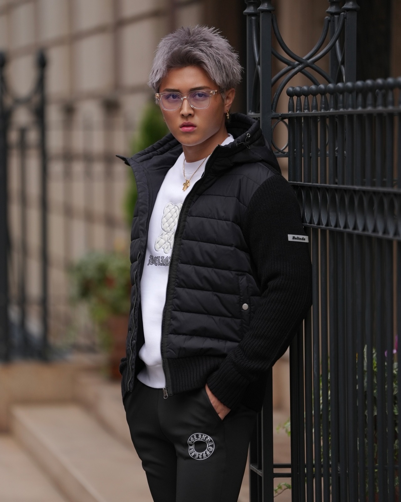 RHINE STONE TEDDY BEAR SWEAT【BB25026】