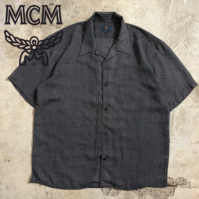 〖MCM〗chain patterned design retro shirt/エムシーエム チェーン 総柄 デザイン レトロ シャツ/xlsize/#0521/osaka