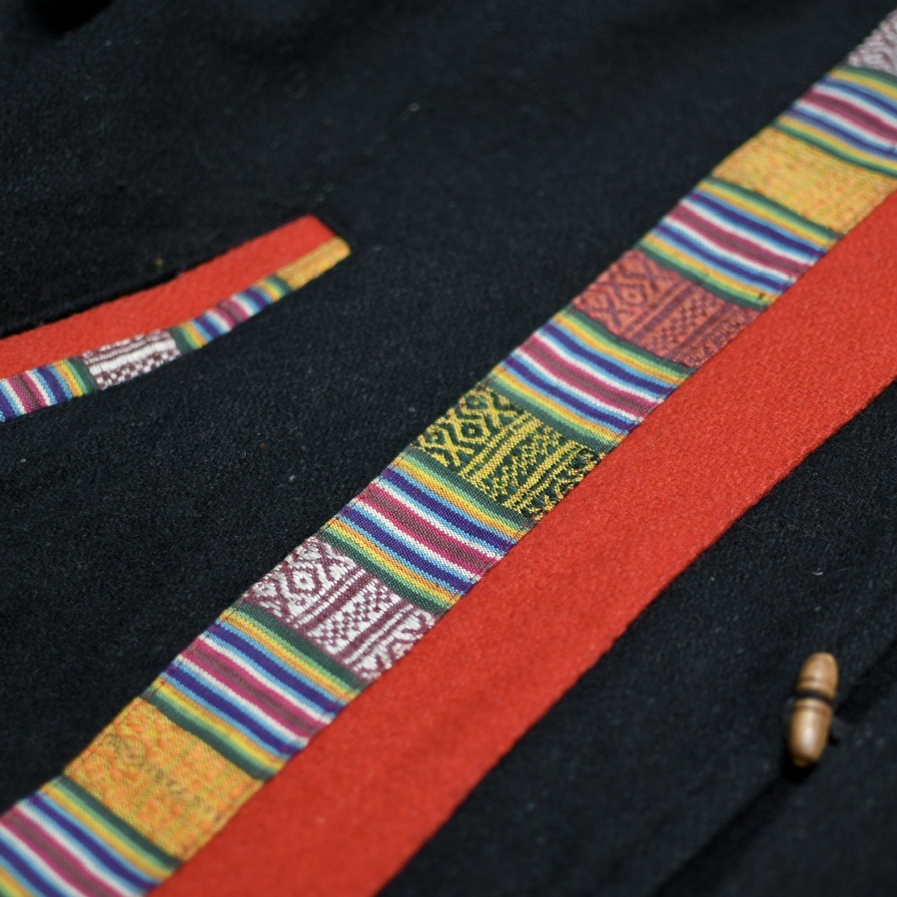 ethnic design wool jacket