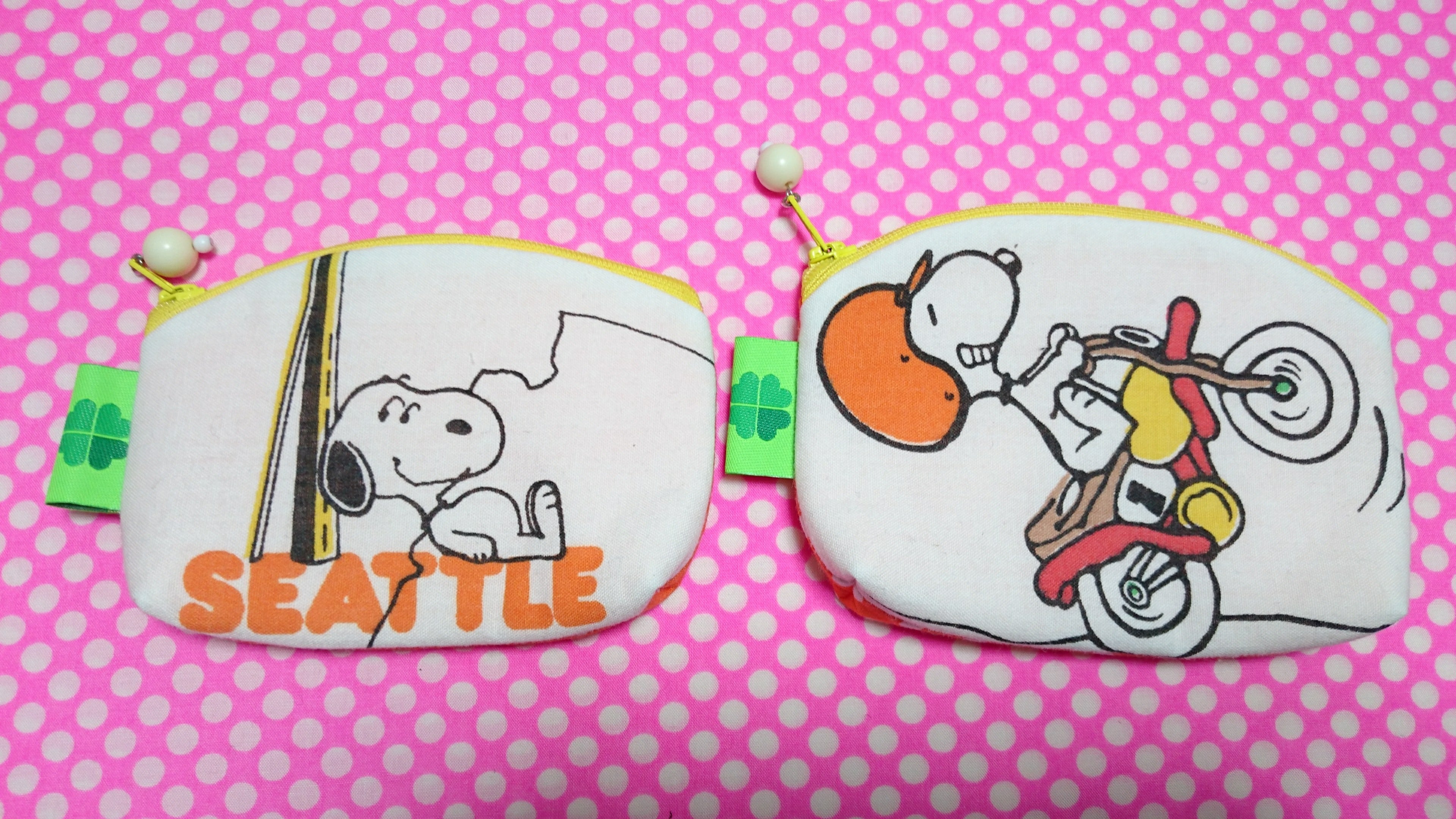 オリジナルハンドメイド スヌーピー貝型ポーチ | loveclover