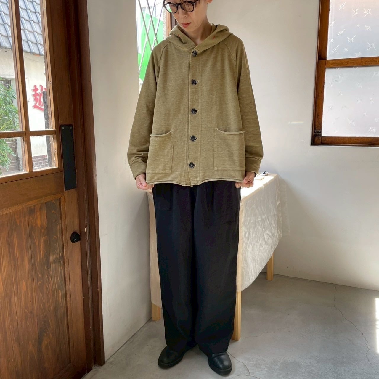 to touch ヴィンテージスラブミニ裏毛パーカー