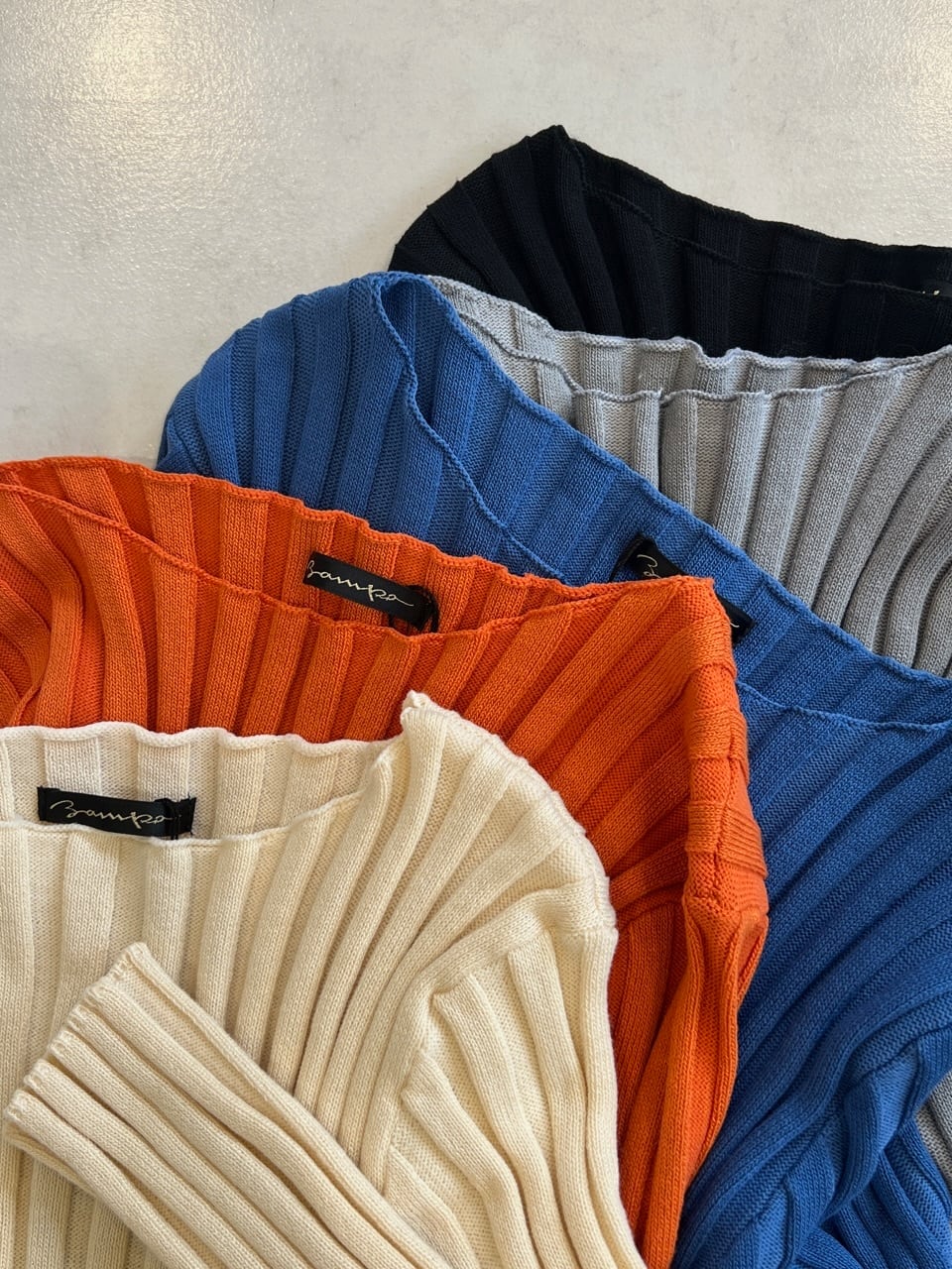 新色追加【 SELECT】ワイドリブボートネックプルオーバー 19-0444