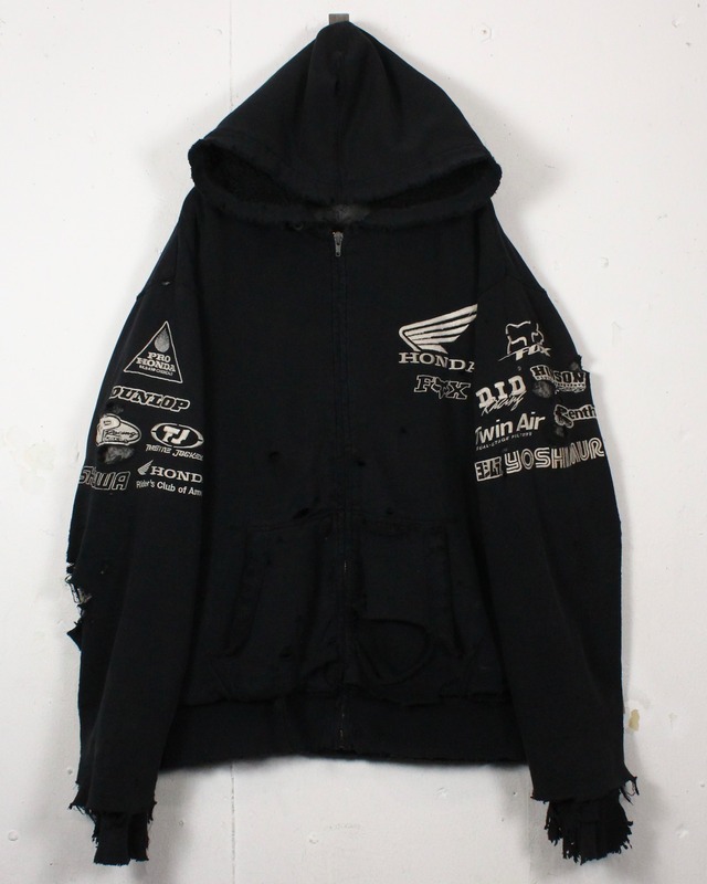 【Caka act2】“FOX RACING” Racing Design Destroy Zip Up Hoodie