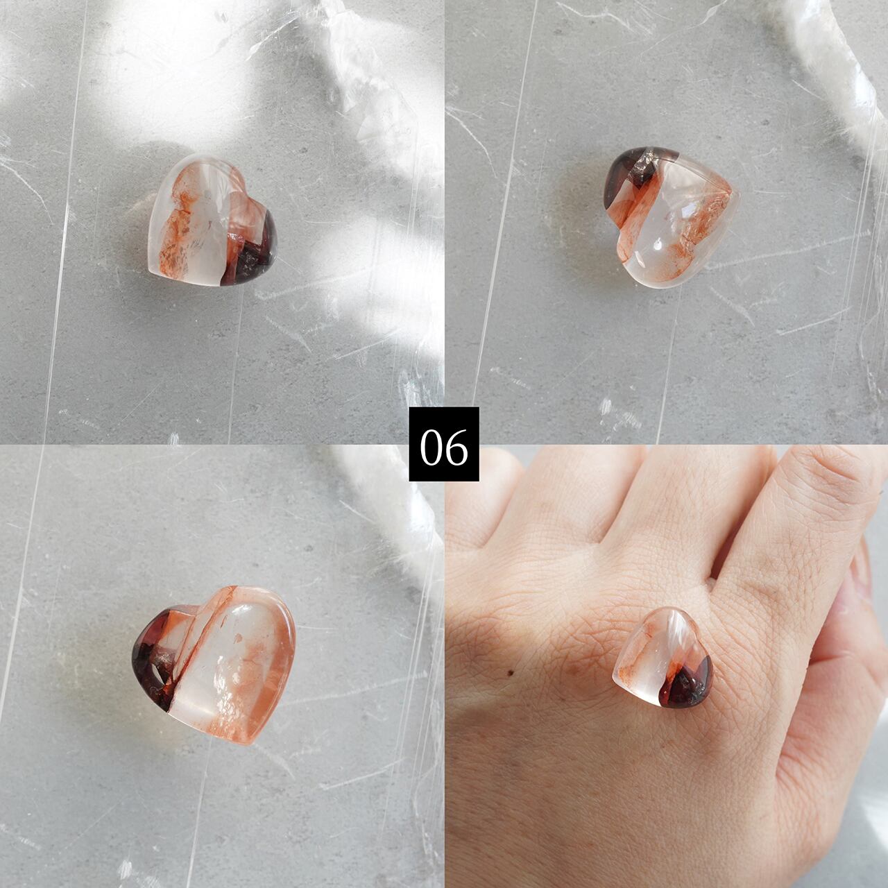 181】選べる リモナイトインクォーツ ハート ルース | koku.stone