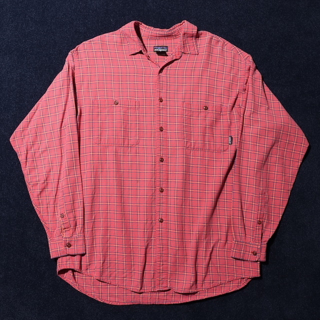 美品 L 雪無し 94年 ポルトガル製 バーズアイ Patagonia L/S Flannel Shirt パタゴニア 長袖 チェック ネルシャツ