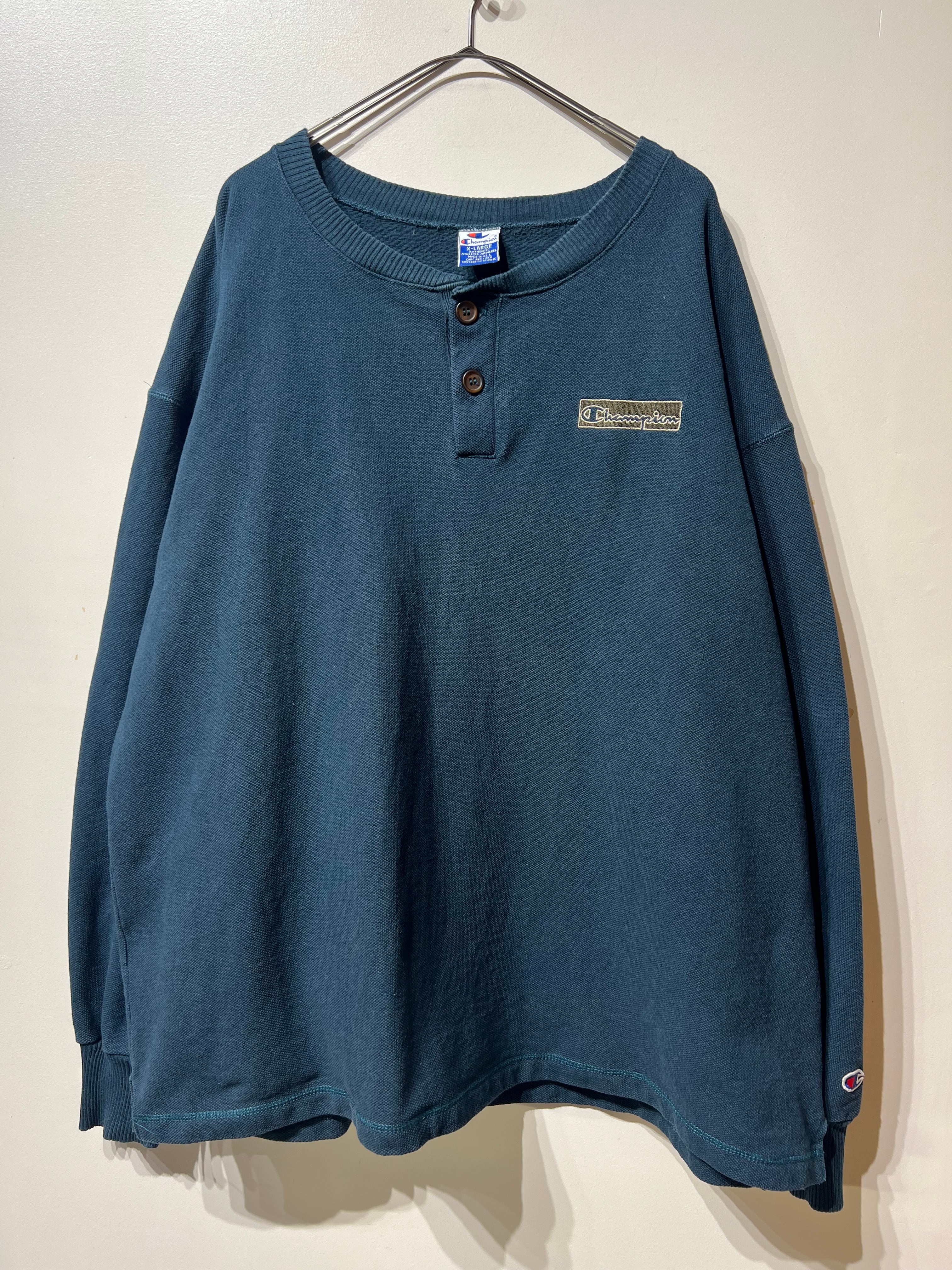 (CS2569)90‘s Champion henley neck heavy cotton long tee