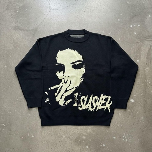 グラフィックセーター ニット グランジ y2k ジャガードニット kt9