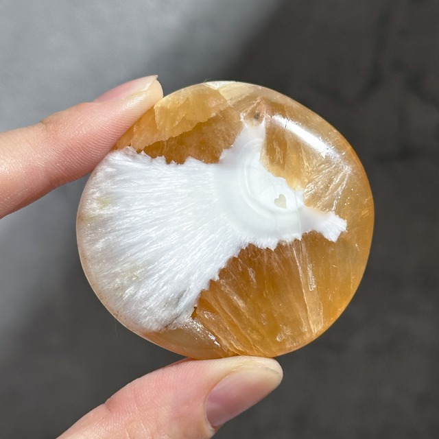 ピンクスコレサイトwithスティルバイト パーム03◇Pink Scolecit ewith Stilbite ◇ 天然石・鉱物・パワーストーン
