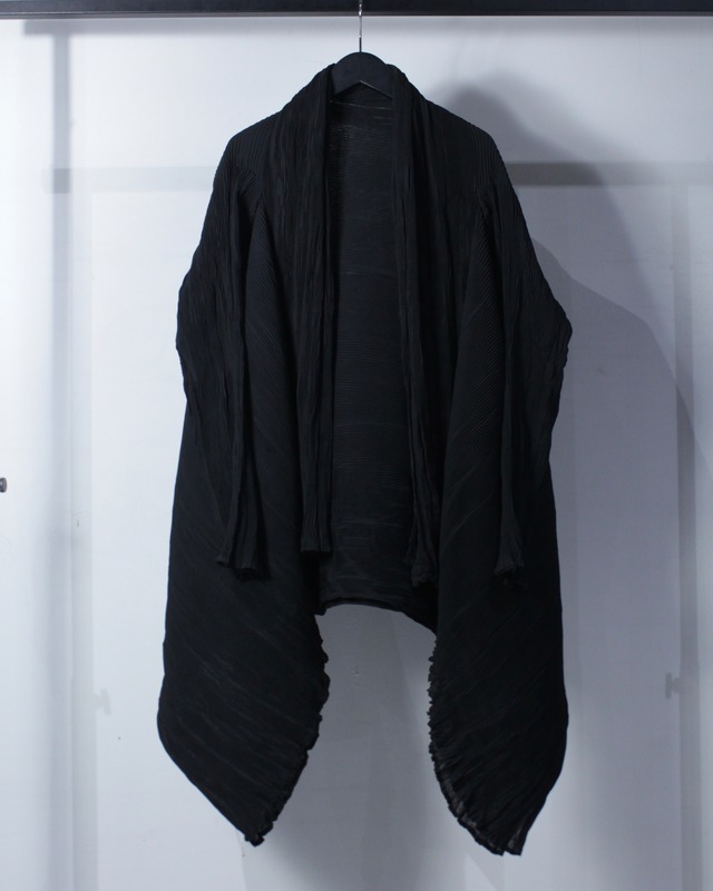 【Caka BLACK】Beautiful Drape Vintage Loose Pleats Haori Jacket