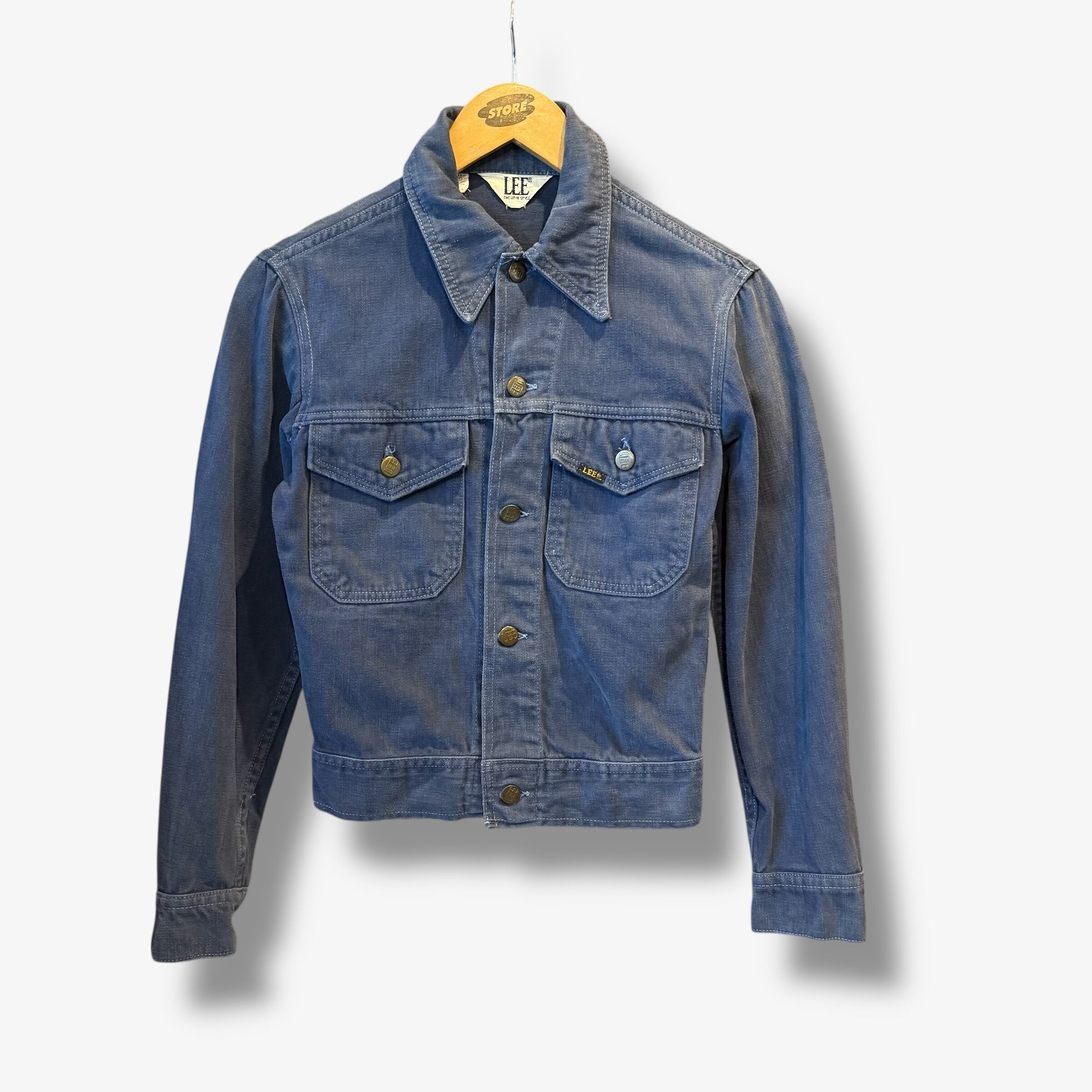 70s LEE Moleskin Jacket 大文字 S】70s Lee MoleSkin JKT col Navy リー モールスキン 大文字タグ