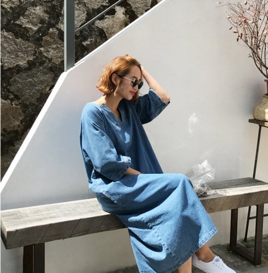 ワンピース レディース 大きいサイズ デニムワンピース 夏 コットン