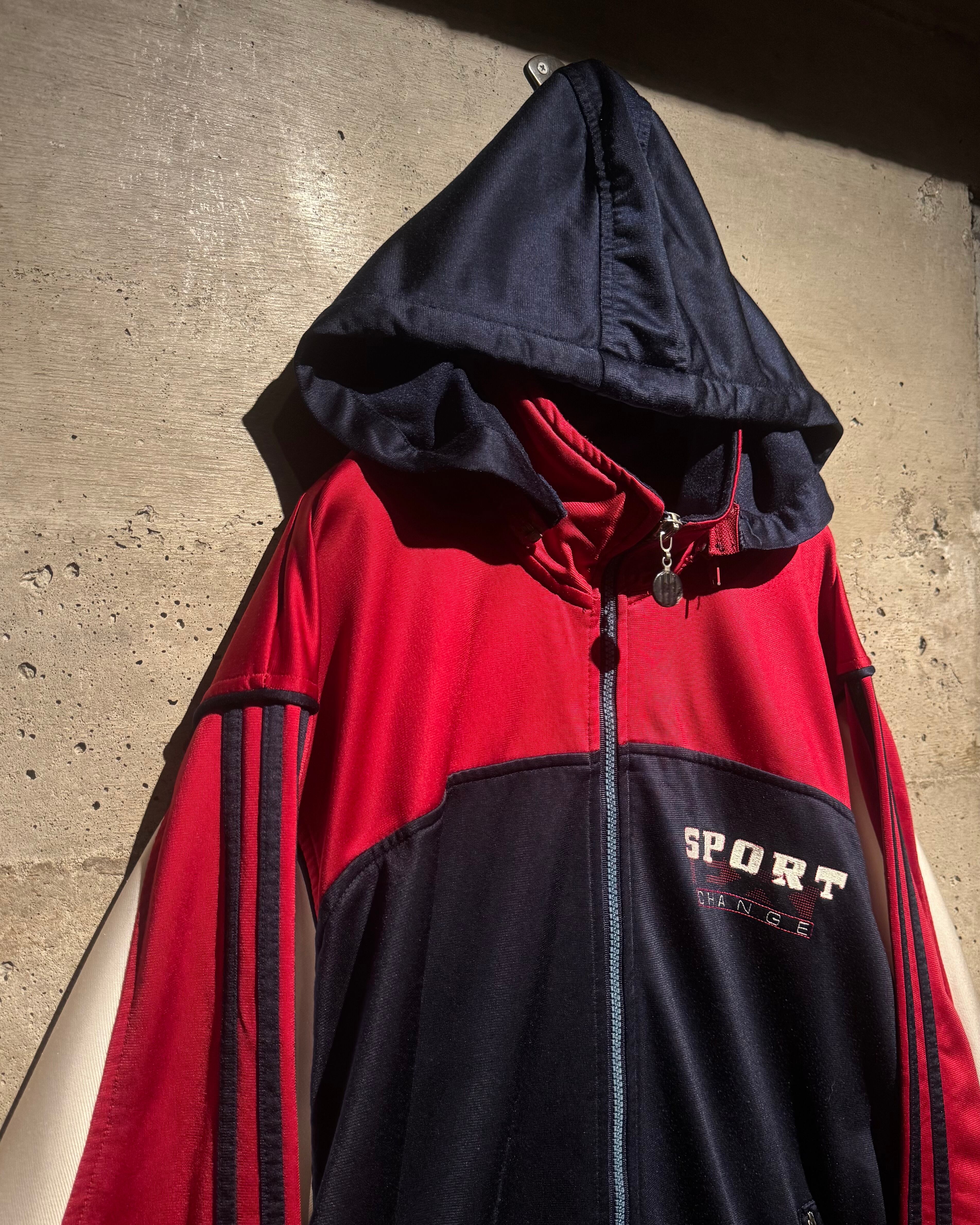 Caka】90's “adidas”Detachable Hoodie Gimmick Euro Vintage Loose