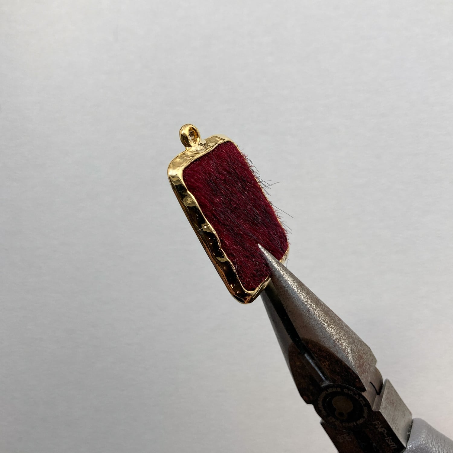 フレーム入り長方形ハラコチャーム | Dua-アクセサリーパーツショップ