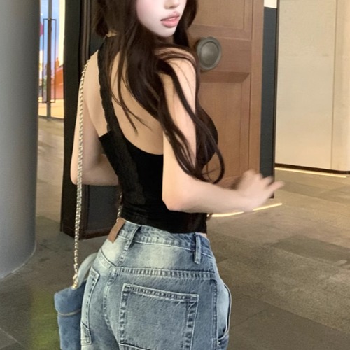 ティーストラップバックドレープネックトップス ・11001