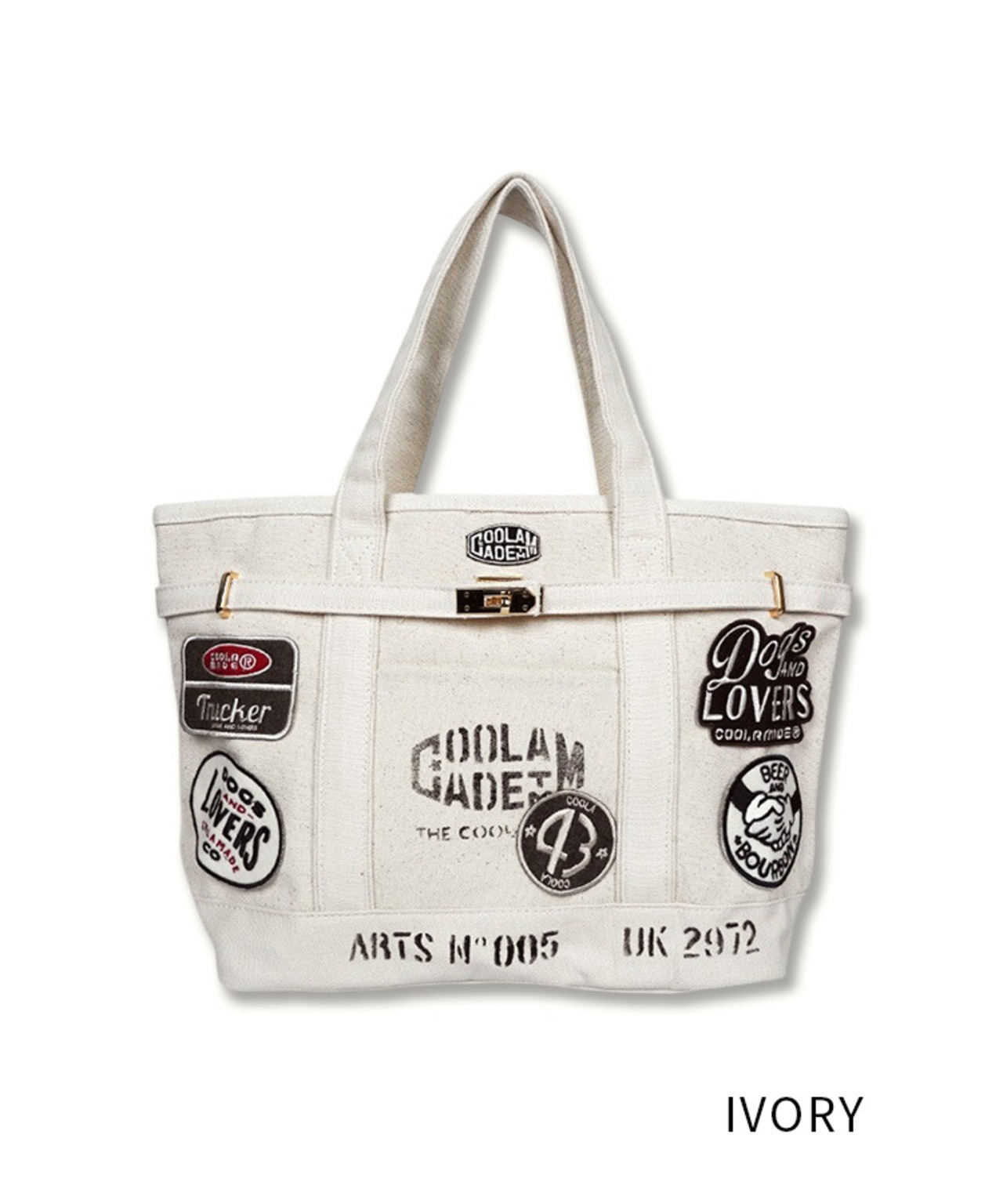 【直営限定ITEM】マルチワッペンターンロックトートバッグ TYPE-B (IVORY) CQ-48515H