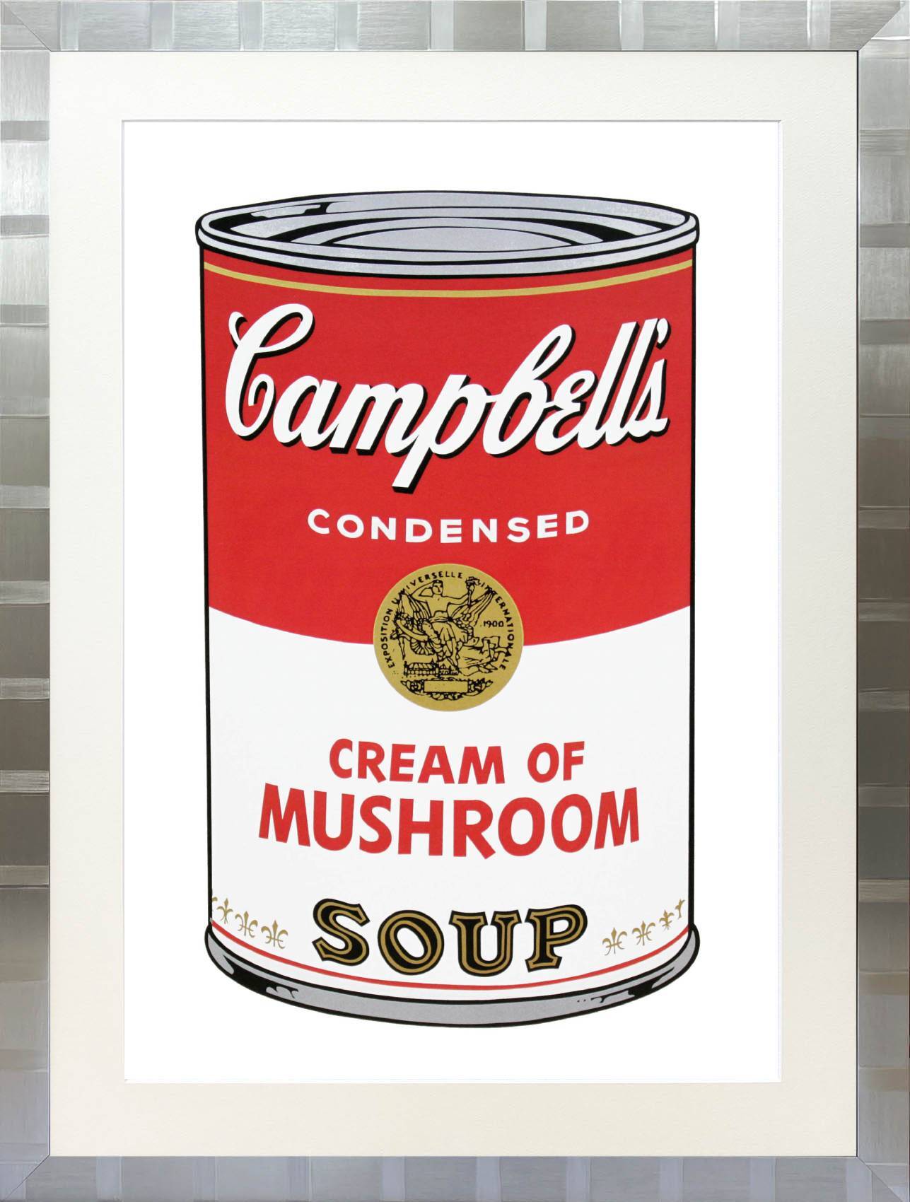 アンディ・ウォーホル「キャンベル・スープ(マッシュルーム)1968」展示用フック付大型サイズジークレ ポップアート 絵画