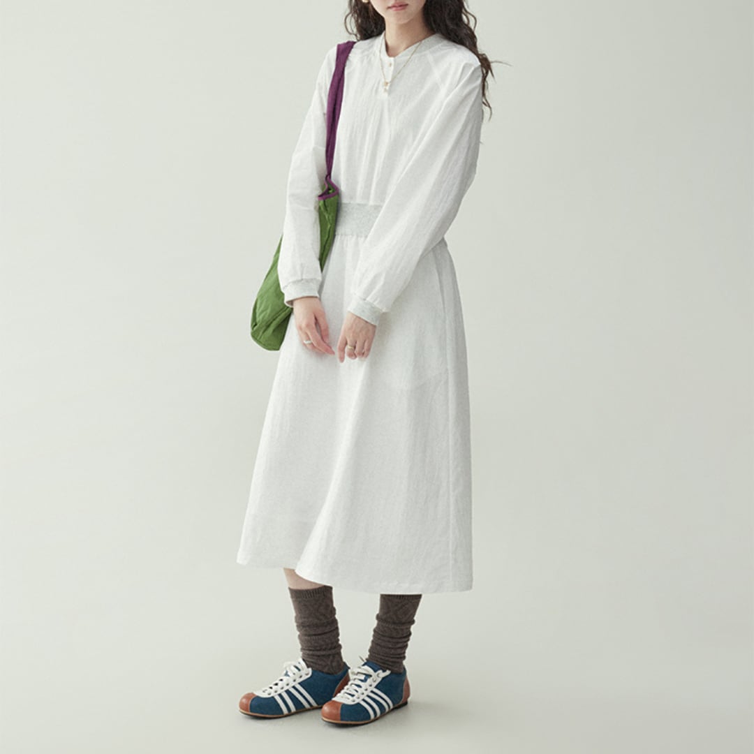 plain small v neck long sleeved dress