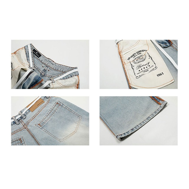 インサイドアウトデザインデニムパンツ   R00276