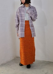 AMBERGLEAM - Hand Crochet Skirt :black|手編みクロシェ/可変スリット/裏地付き/綿100%