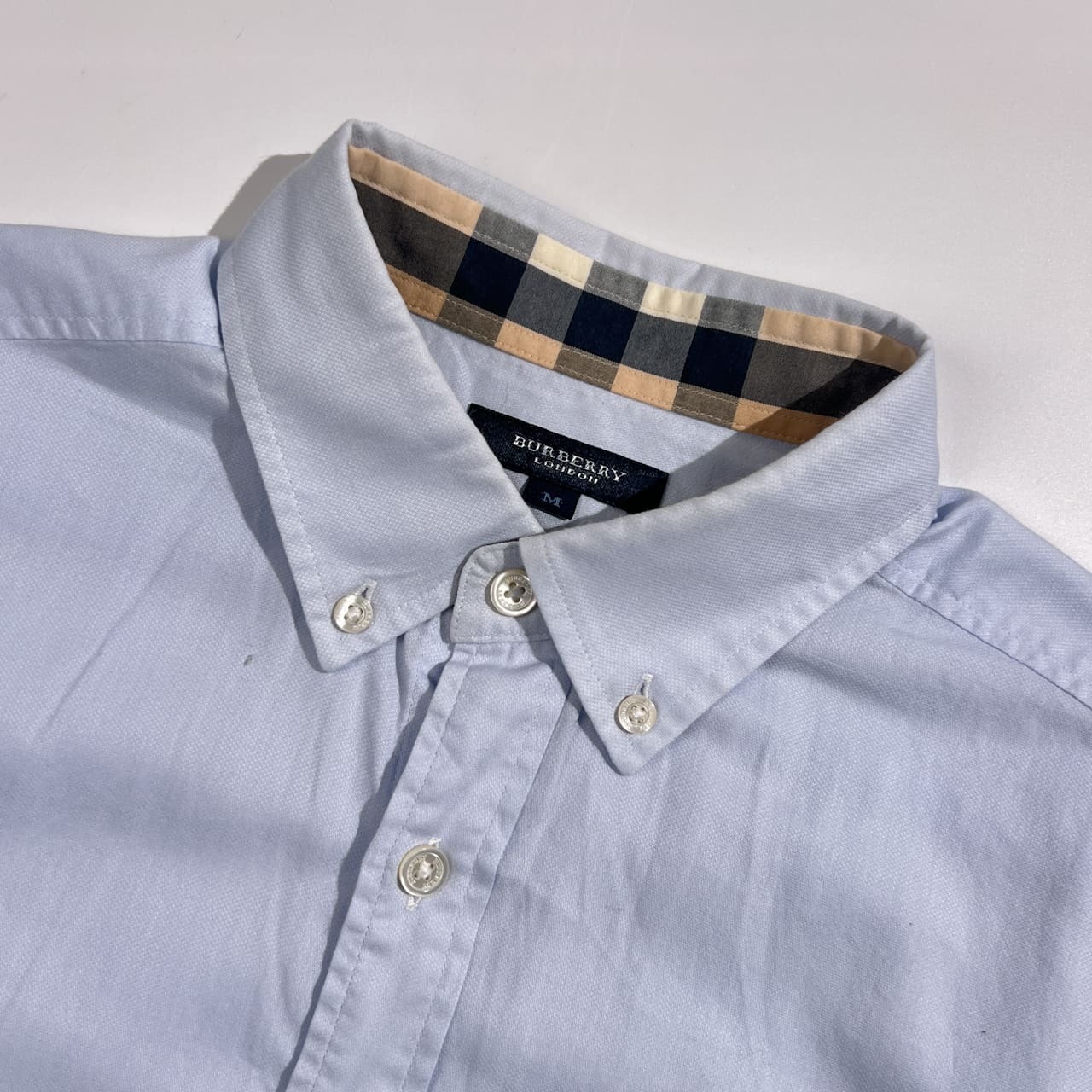 BURBERRY LONDON バーバリーロンドン BD ボタンダウン 半袖 シャツ サイズ M /ライトブルー系 メンズ 三陽商会