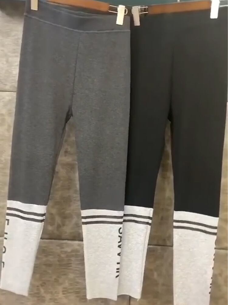 レギンス スプリングスリムダブルストライプカラー 春物 ミックスインファッション6093734321