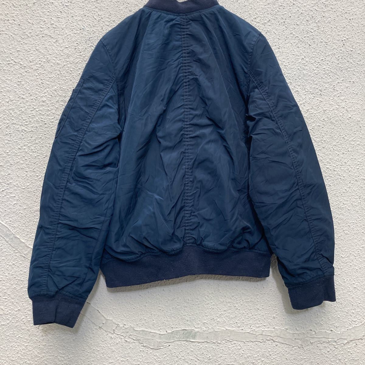 H&M MA-1 フライトジャケット キッズ150cm 中綿 ナイロンジャケット 紺