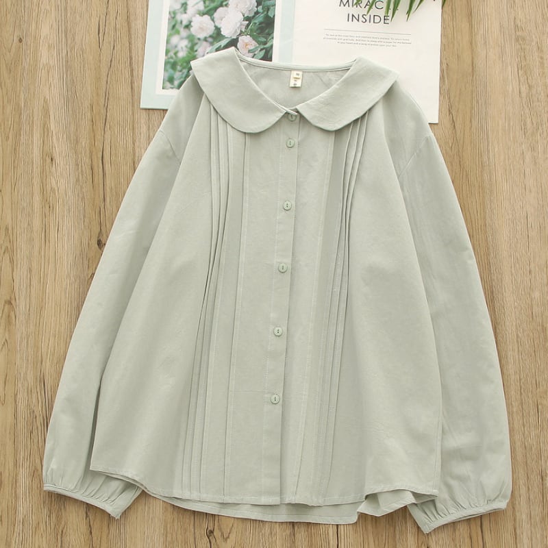 プリーツルーズドールカラーシャツ M1871