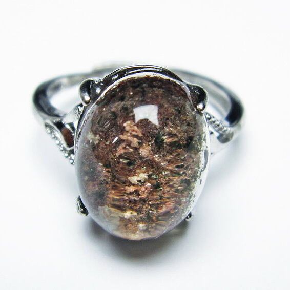 ガーデンクォーツ 指輪 リング 12号 フリーサイズ 調整可能 一点物 [M便 1/20] 115-4601