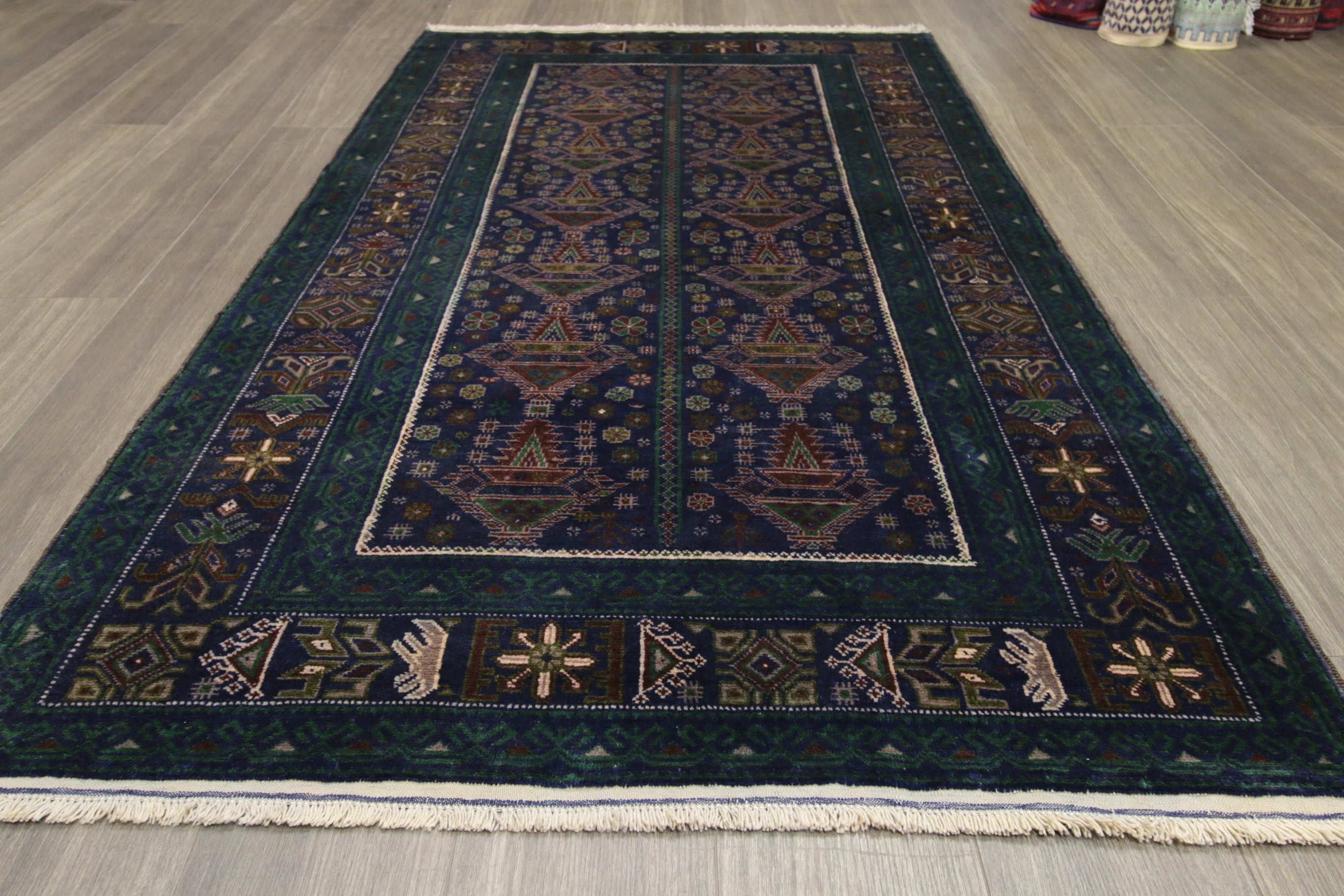 ヴィンテージラグ ペルシアンバルーチ オールド手織り絨毯 部族絨毯