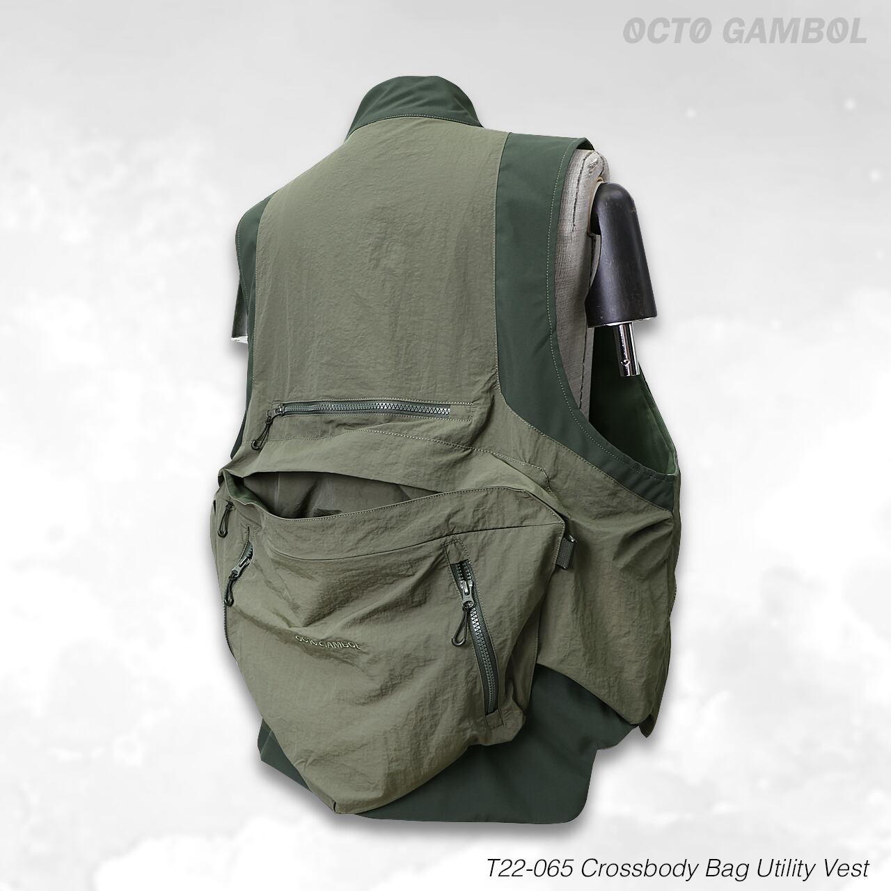 OCTO GAMBOL】 T22-065 Crossbody Bag Utility Vest - GREEN | Geek Lands