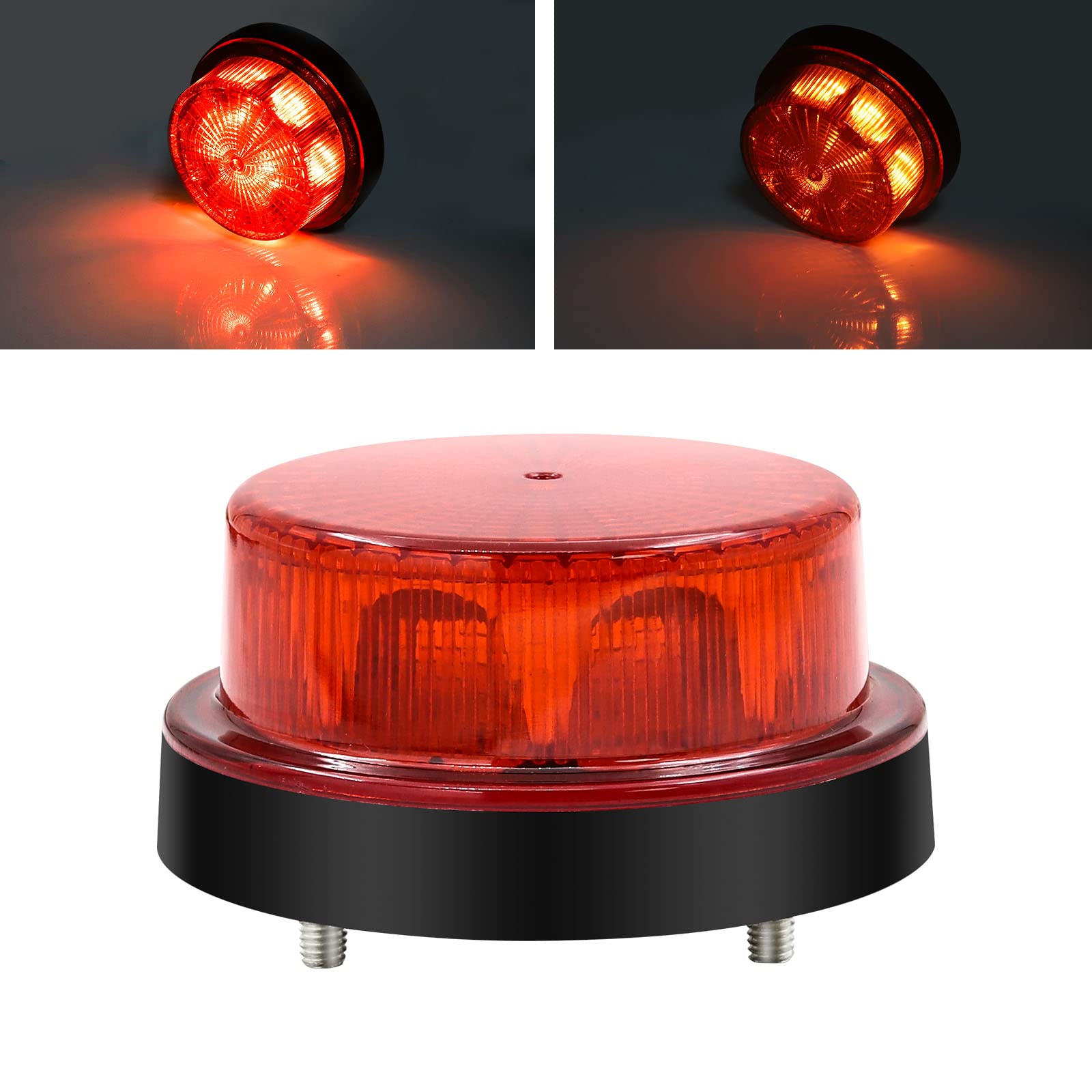 24V LED ストロボ ビーコン ライト 緊急ランプ 点滅警告灯 防水 汎用 レッド