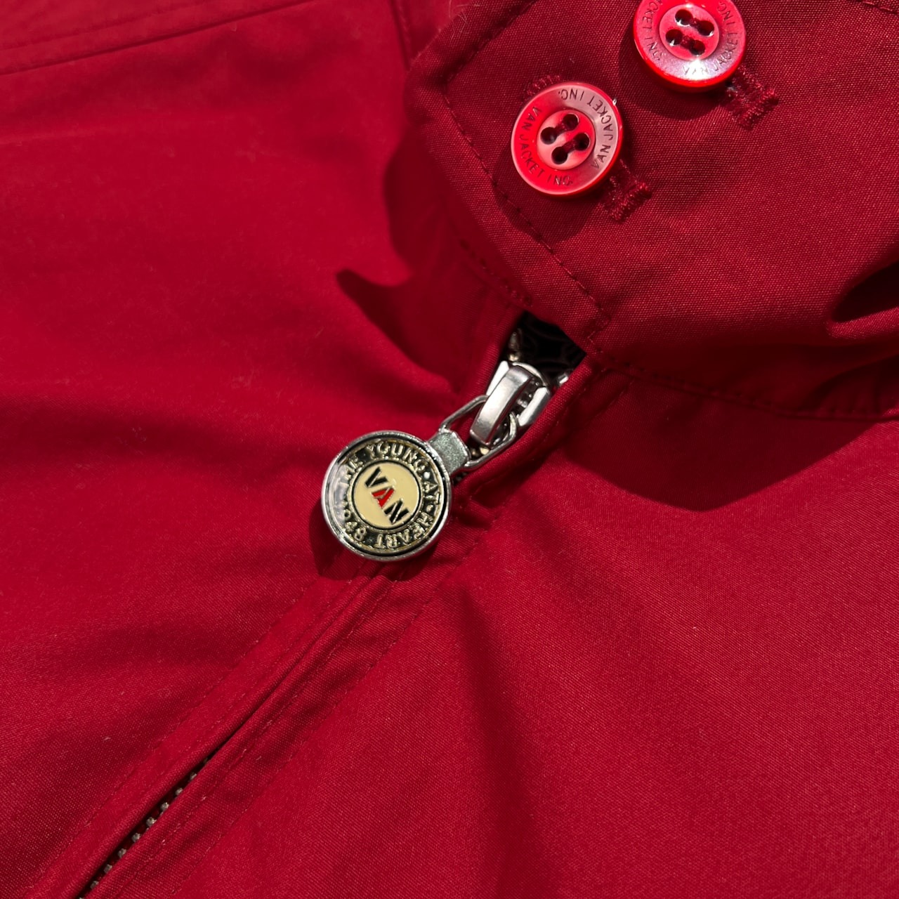 VAN JAC ヴァンヂャケット ロゴ刺繍 裏ブラックウォッチ スイングトップ ドリズラー ジャケット サイズ M /レッド/メンズ