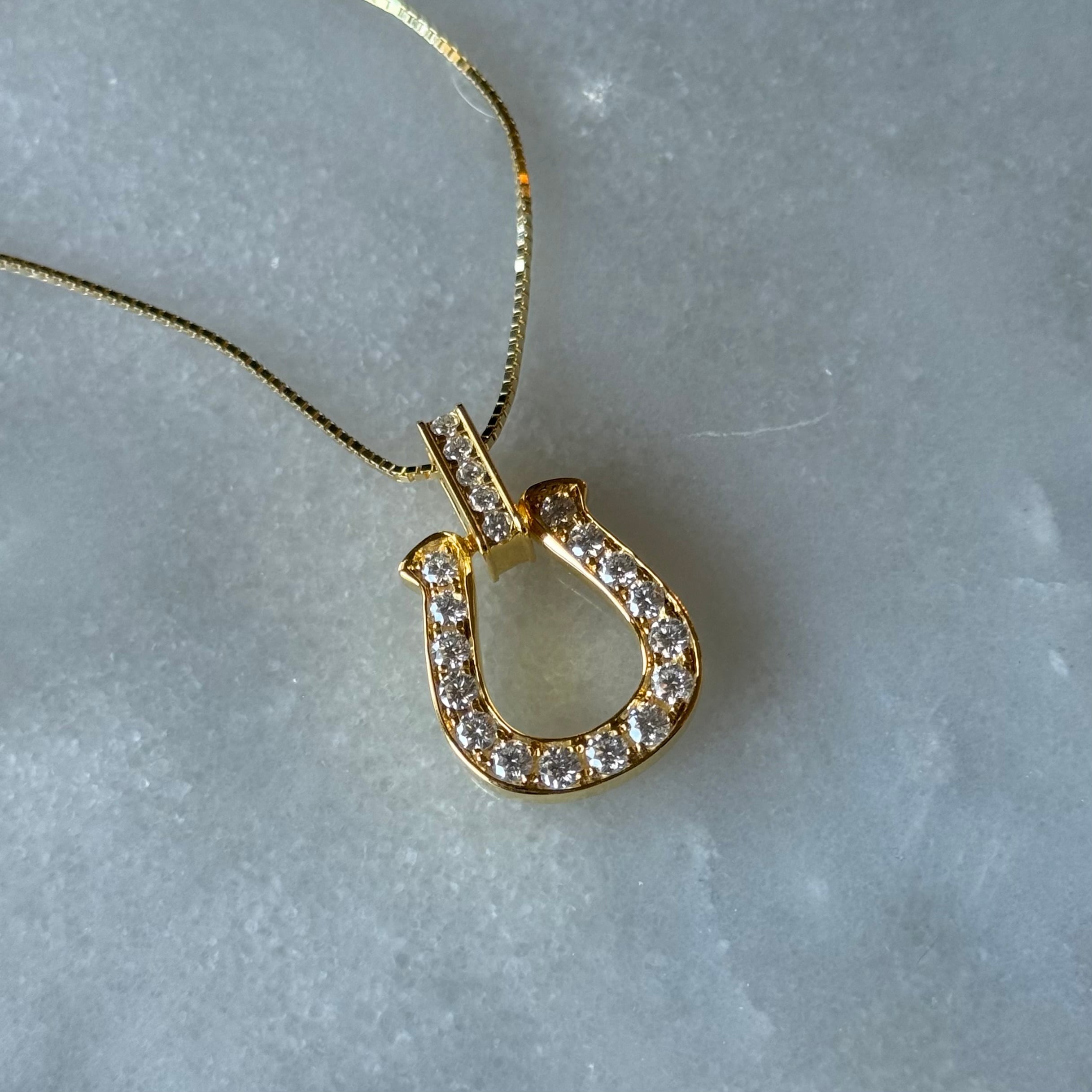 ホースシューネックレス モアサナイト1.2ct Silver925プラチナ加工