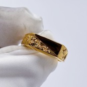 【受注販売】Engraved Signet Ring - Gold -