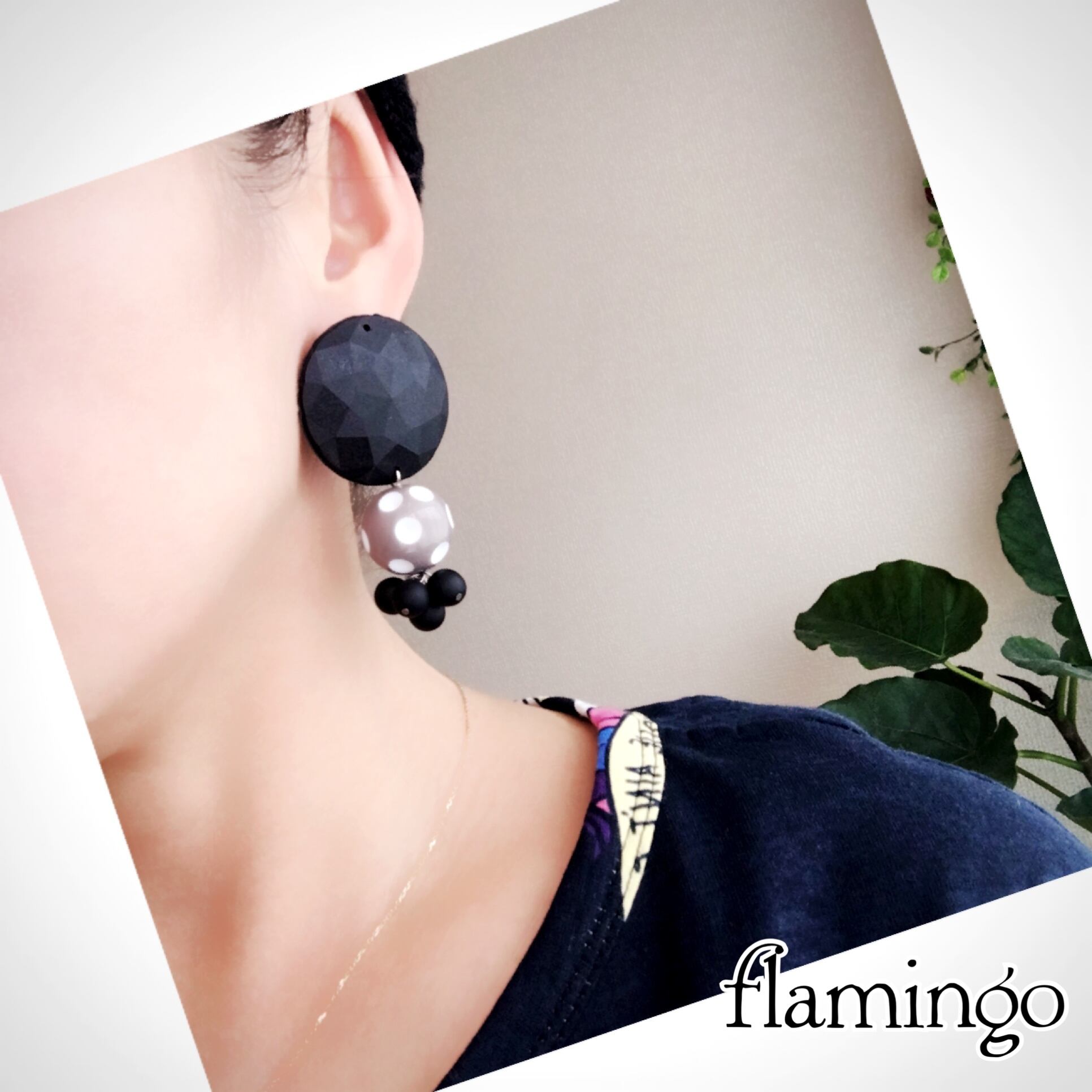 019】ピアス イヤリング ハンドメイド ペイント おおぶり 大ぶり