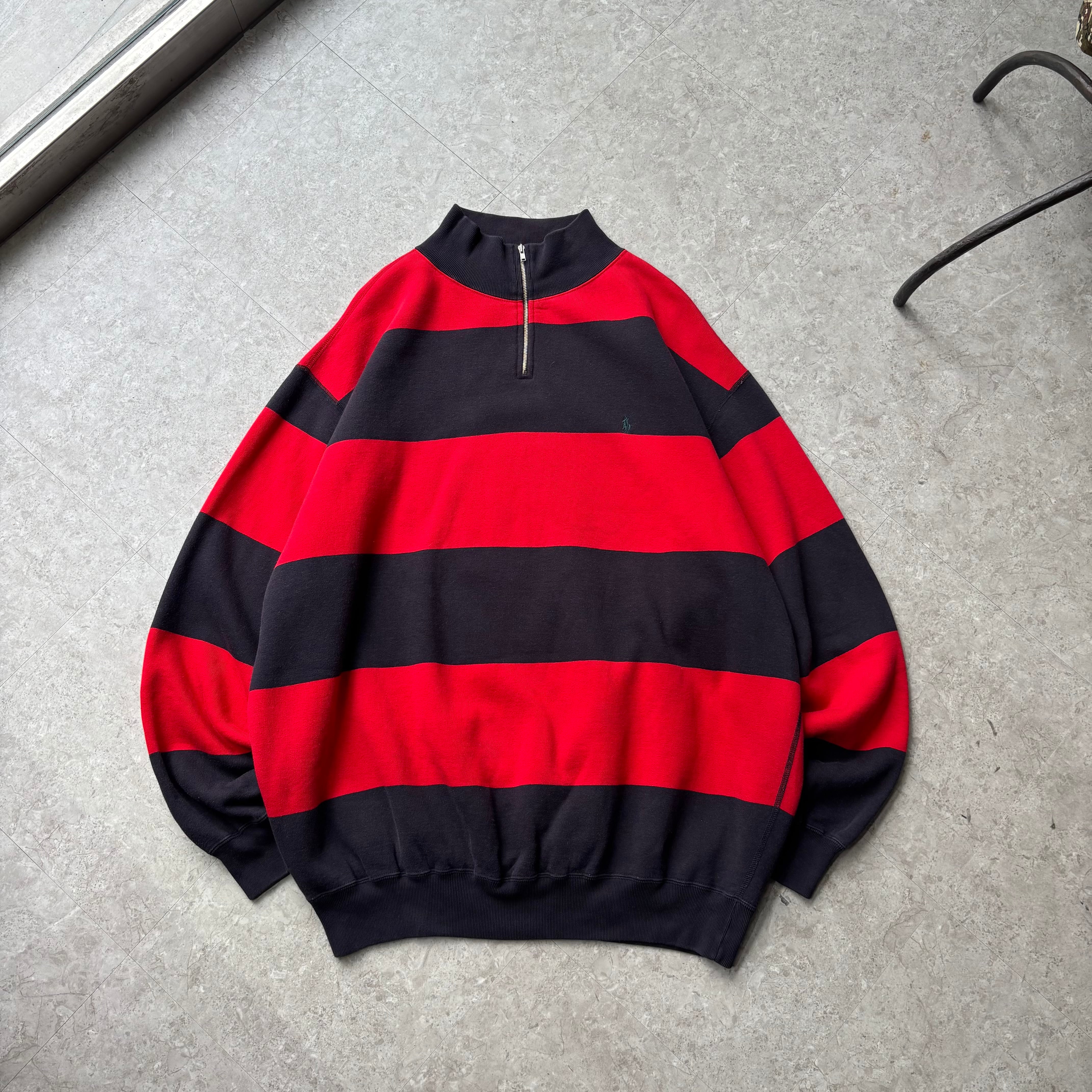 Polo by Ralph Lauren "border design" half zip sweat【仙台店】