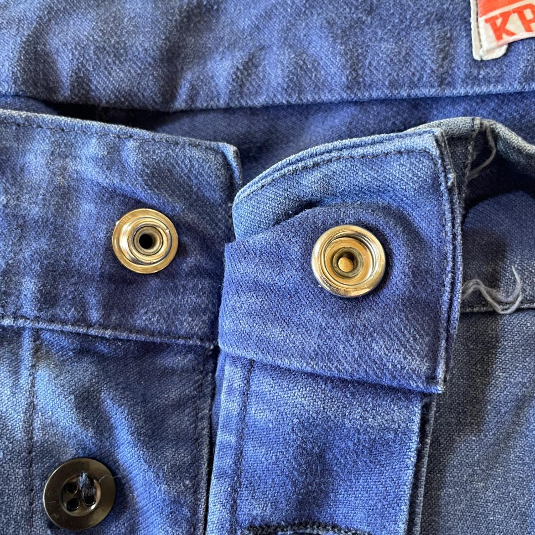 60s フレンチワーク Metis ブルー フレンチワーク パンツ 50-60s メタルボタン フレンチワーク Metis ブルー パンツ W38 | ib2