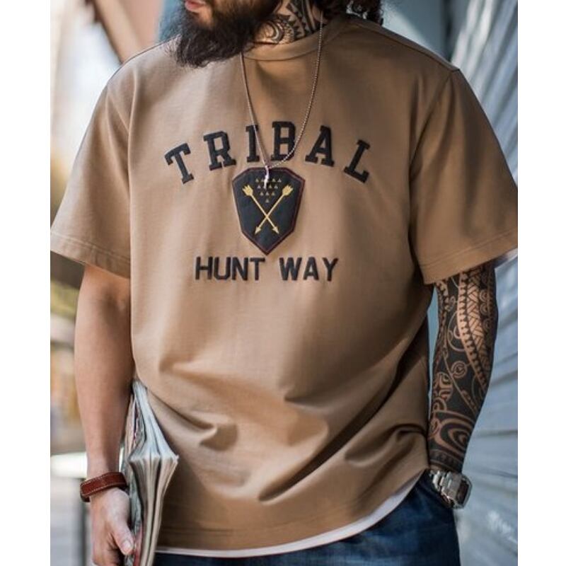 ナバホ立体プリント柄アメリカンレトロTシャツ A18942