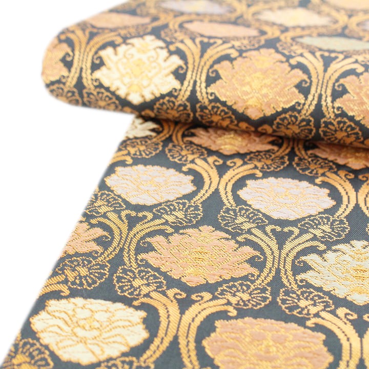 お茶席・式典にも 気品溢れる【有職文様】 エレガントな唐花文 美品の