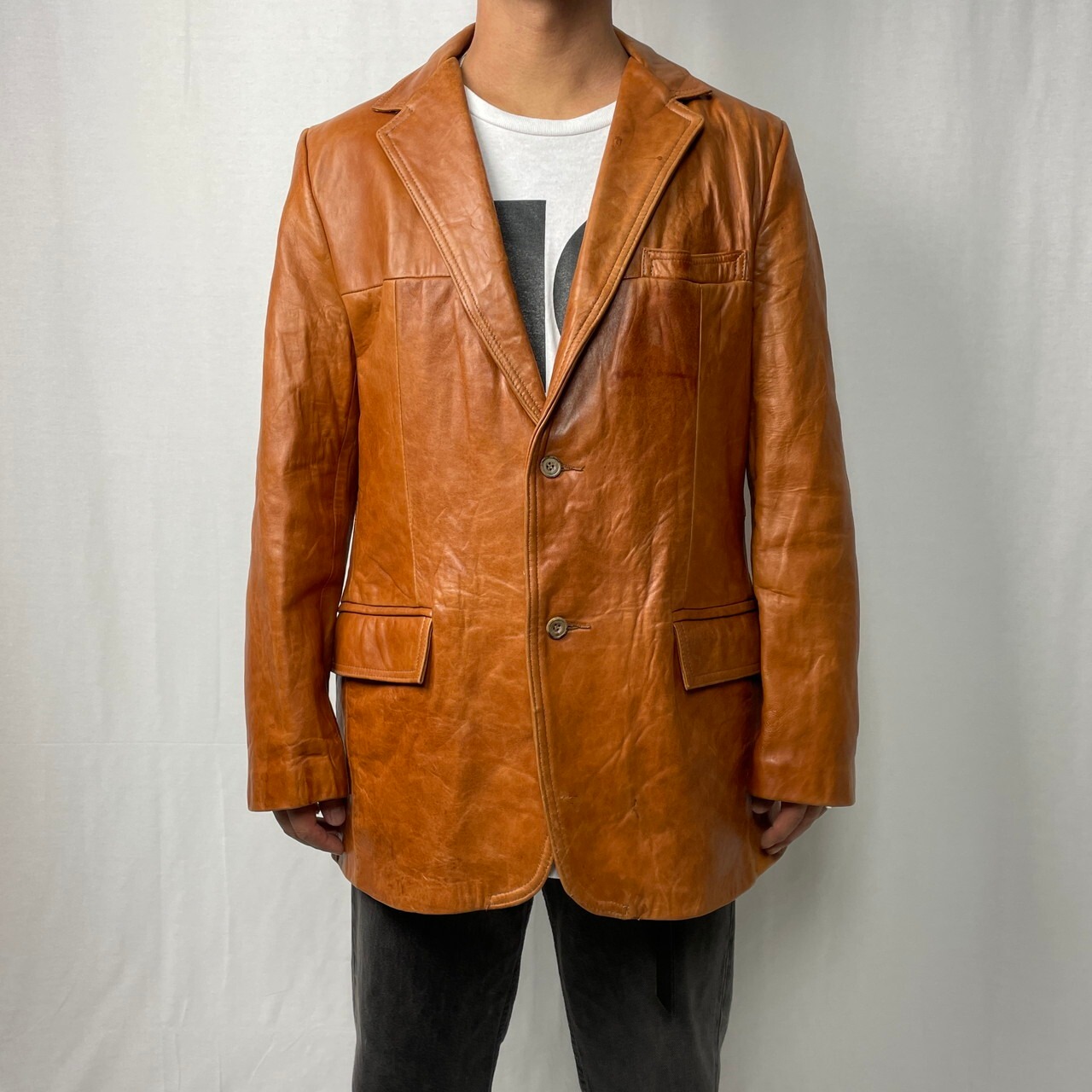 70〜80年代 LONDON FOG ロンドンフォグ レザー テーラードジャケット 