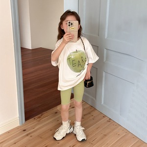 「予約」90-160cm　フルーツプリントtシャツ　2024夏　韓国風　カジュアルゆったり半袖