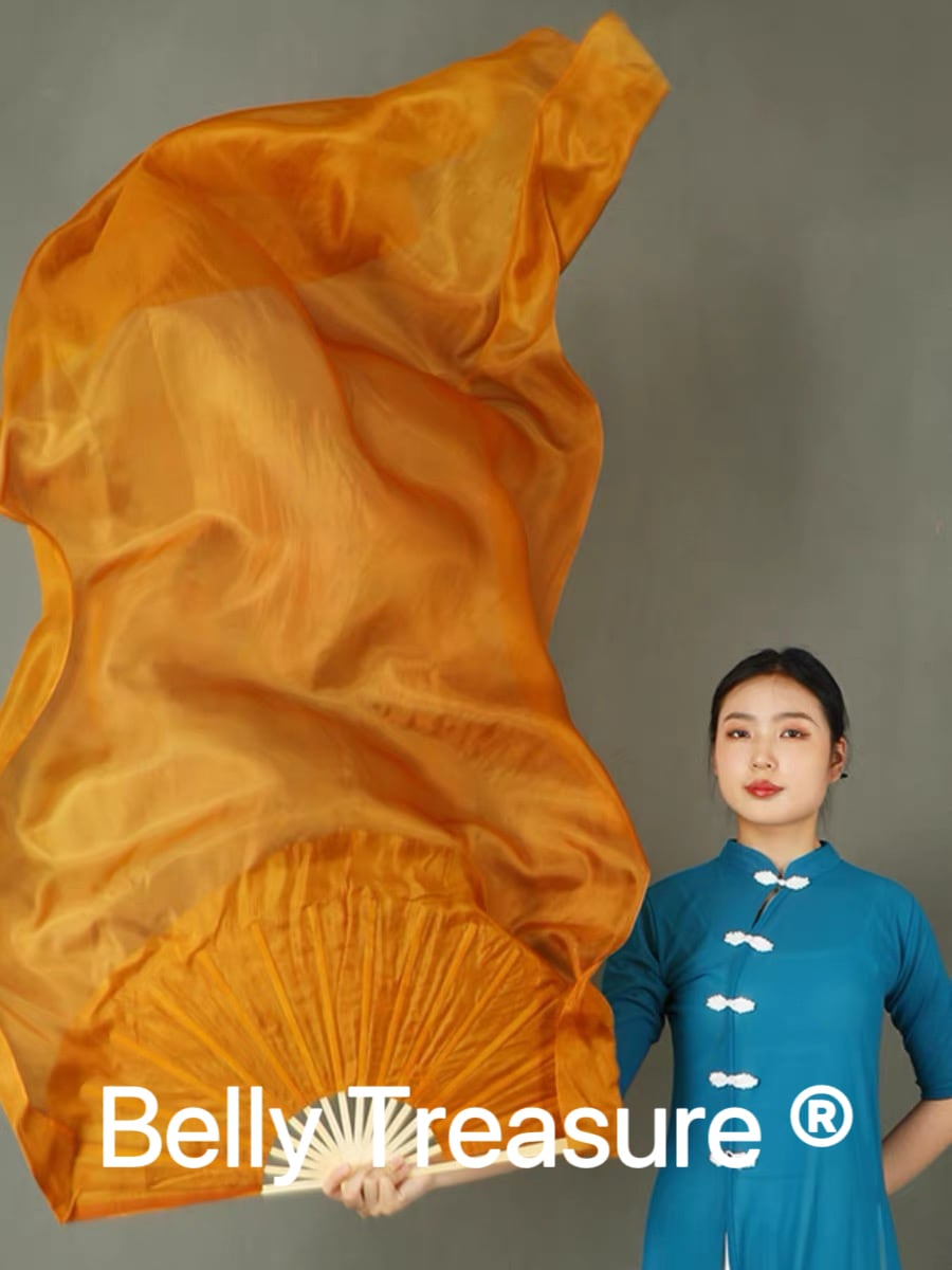 【翌日発送可能】左右2本シルクファンベール オレンジ QWXJ 007 202401 1.5m