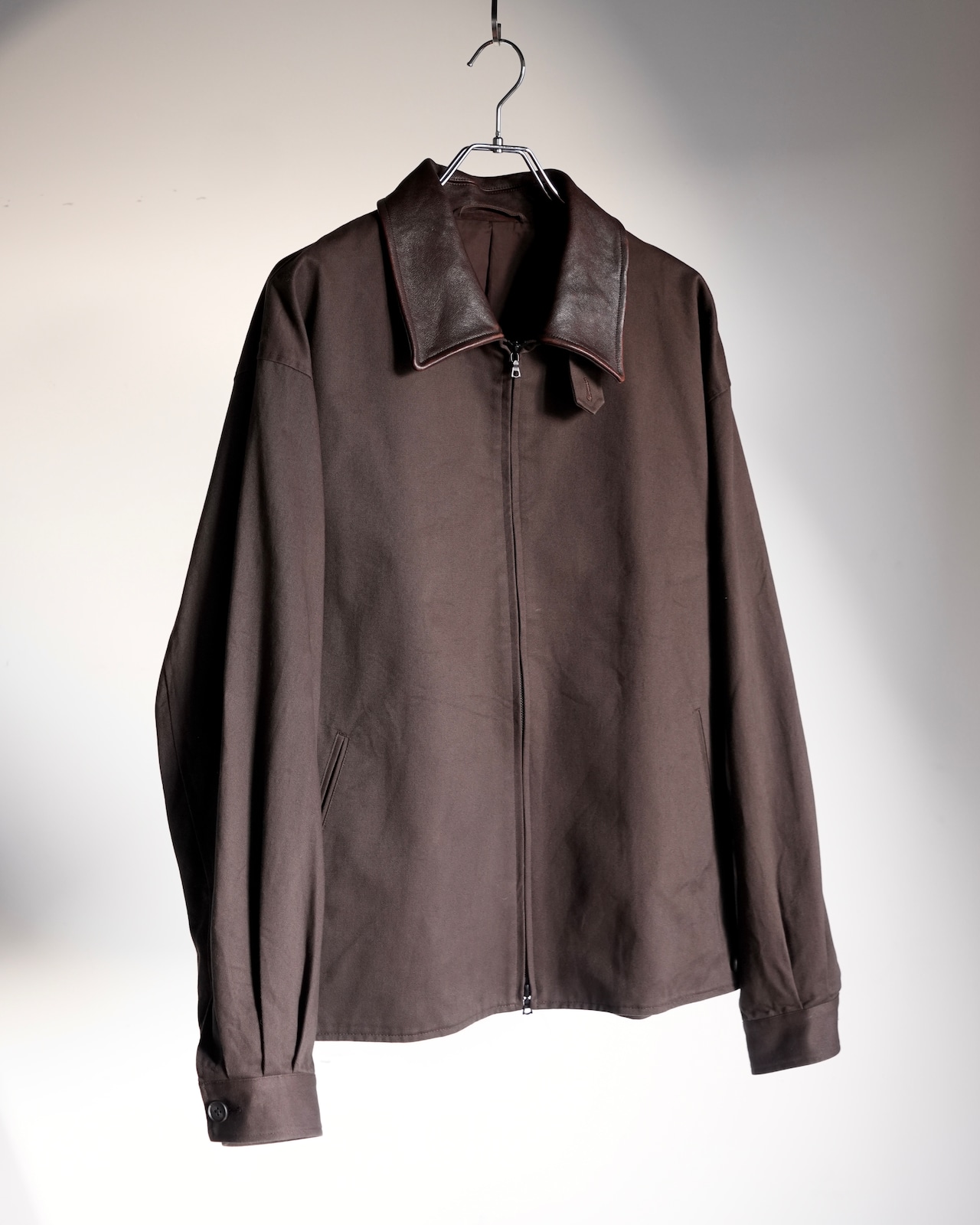ssstein "SULFUR DYED BRUSHED CHINO ZIP JACKET〔BROWN〕"