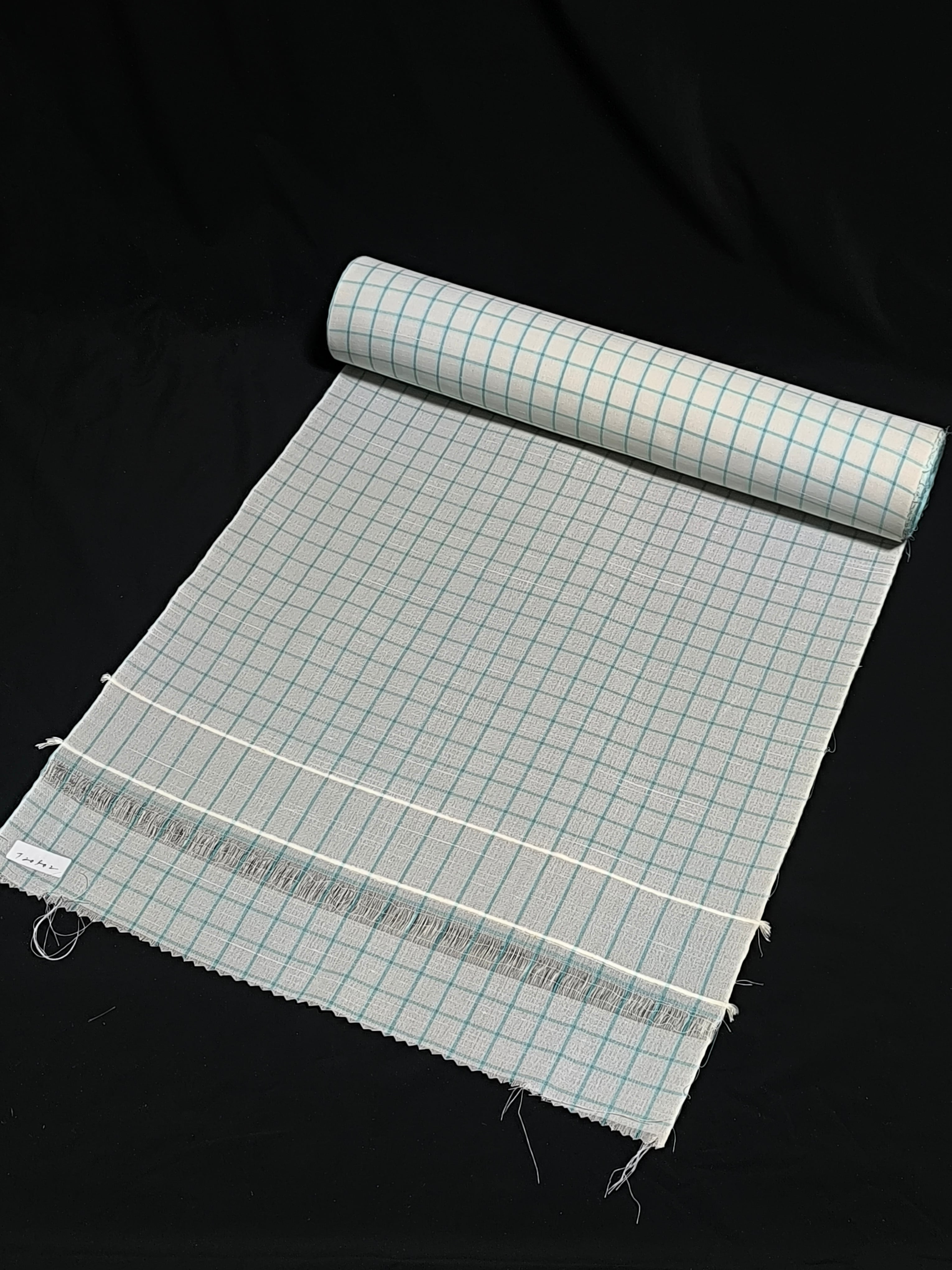 反物】本場小千谷ちぢみ 吉新織物 小千谷縮 チェック ブルー イエロー