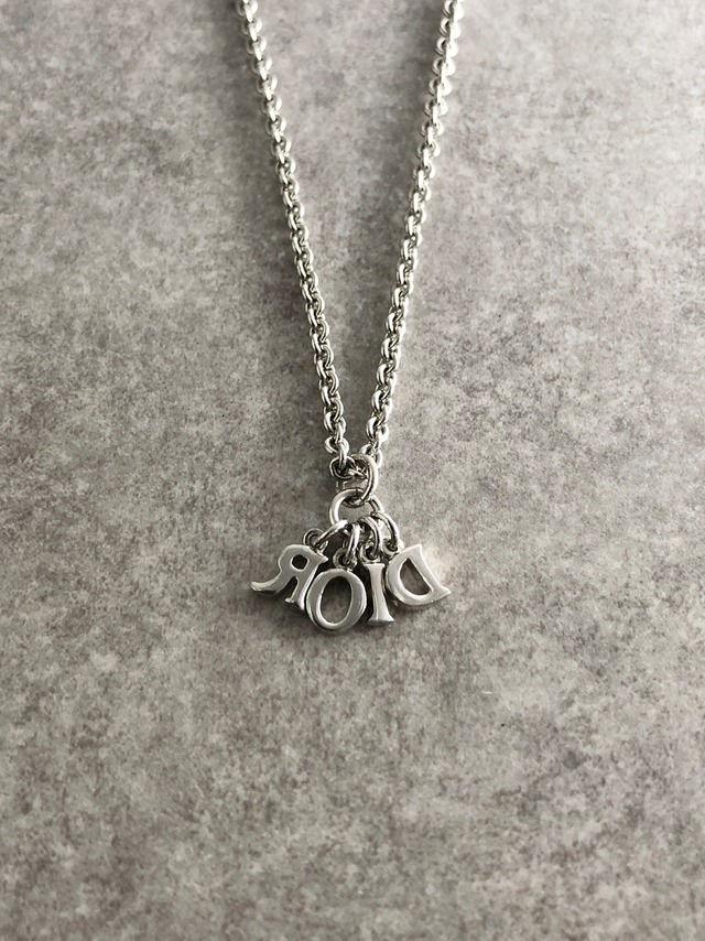Christian Dior クリスチャン ディオール ネックレス シルバー ロゴ チャーム vintage ヴィンテージ オールド k3zu24