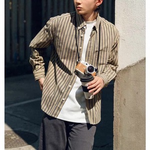 Vertical stripe button shirt 1352