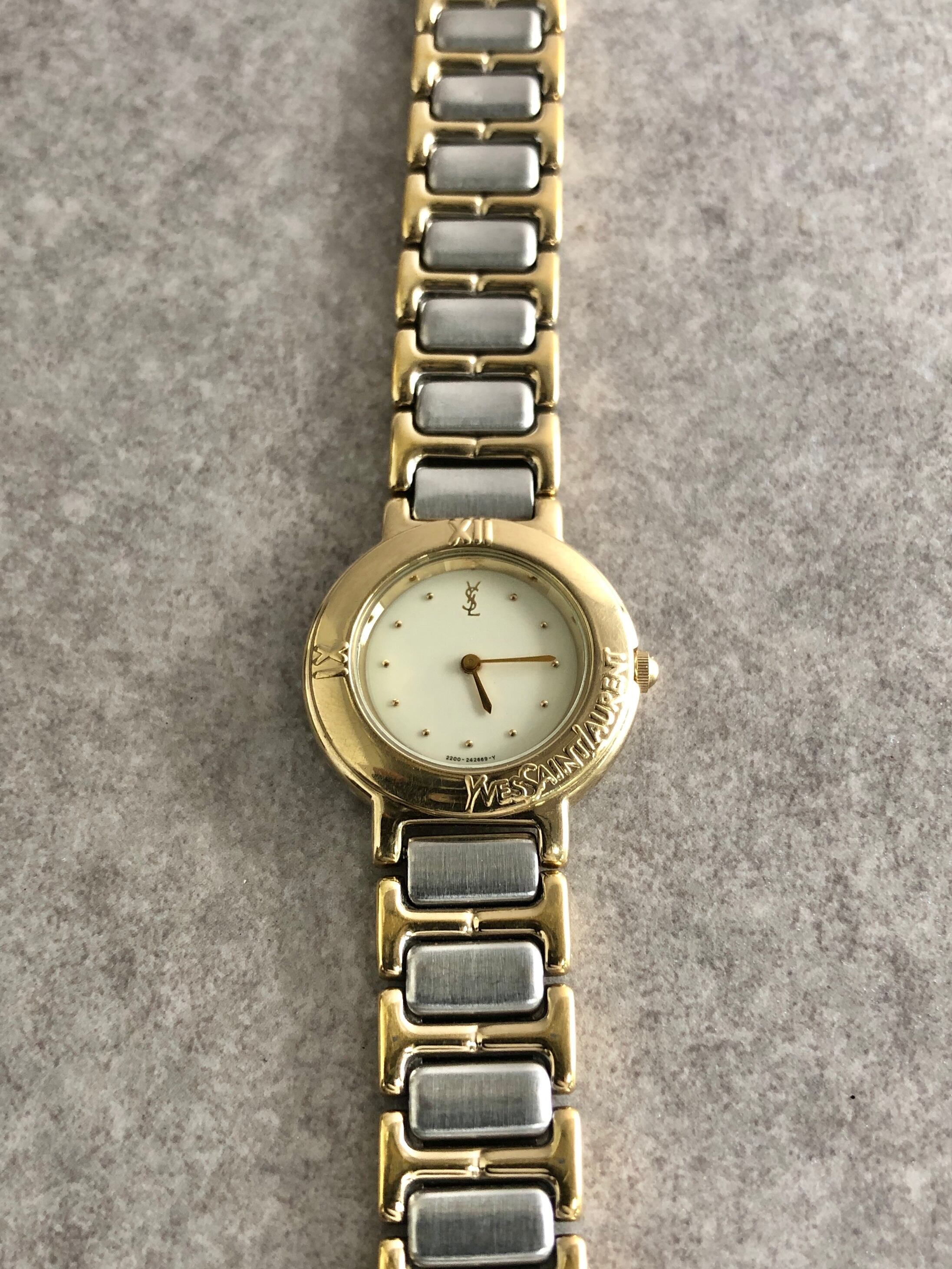Yves Saint Laurent イヴ・サンローラン 腕時計 シルバー×ゴールド