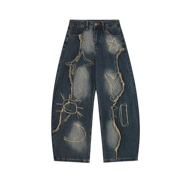 グラフィックカットオフルーズデニム 2col   R00999