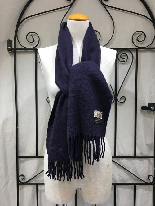 ◎.HERMES CASHMERE100% MUFFLER MADE IN GREAT SCOTLAND/エルメスカシミヤ100%マフラー2000000011813